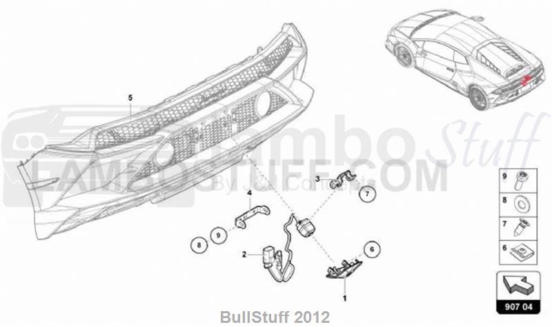 2021 Lamborghini HURACAN EVO SPYDER EUROPE REVERSING CAMERA (907.04.00)